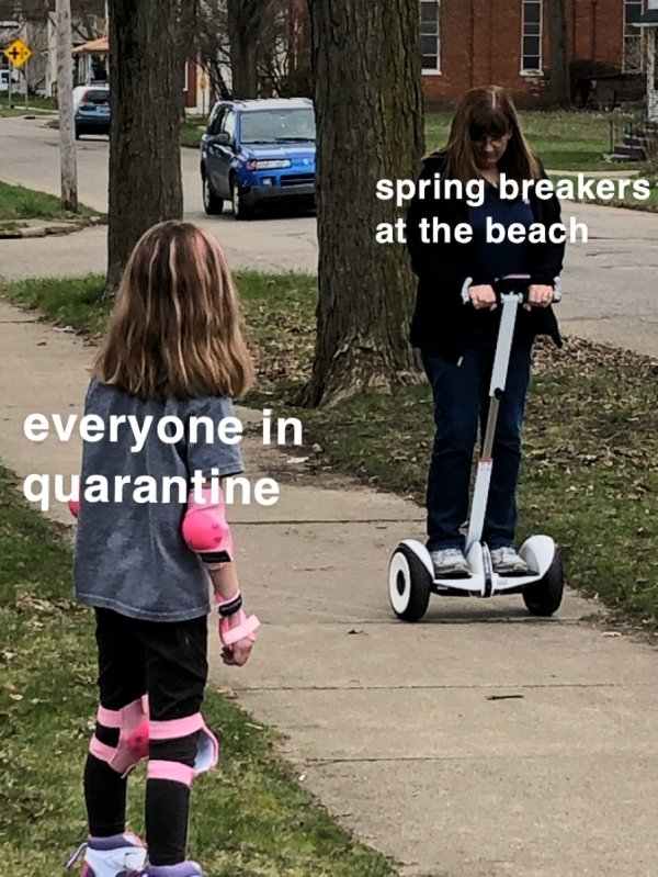 grass - spring breakers at the beach everyone in quarantine