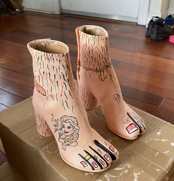 custom margiela tabi boots