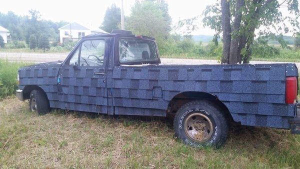 truck with shingles