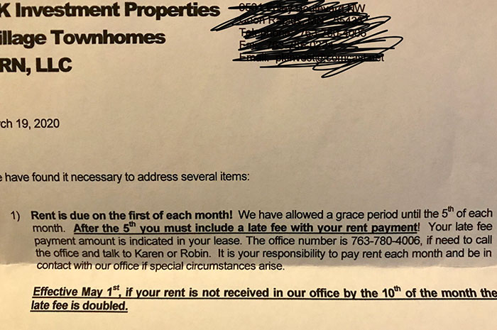 fwd sucks - w Yet K Investment Properties Ellage Townhomes Rn, Llc ch 19, 2020 e have found it necessary to address several items 1 Rent is due on the first of each month! We have allowed a grace period until the 5" of each month. After the 5th you must i