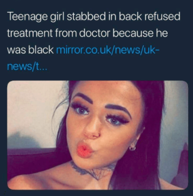 zena edwards - Teenage girl stabbed in back refused, treatment from doctor because he was black mirror.co.uknewsuk newst...