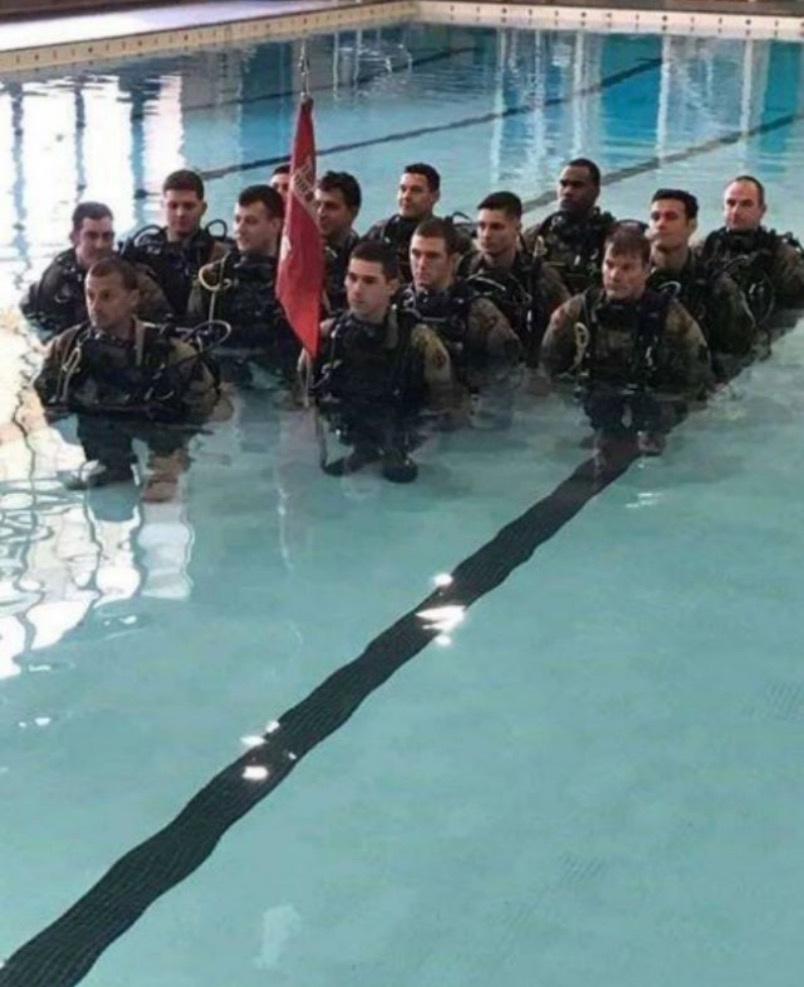 funny pics and memes - mini soldiers in pool