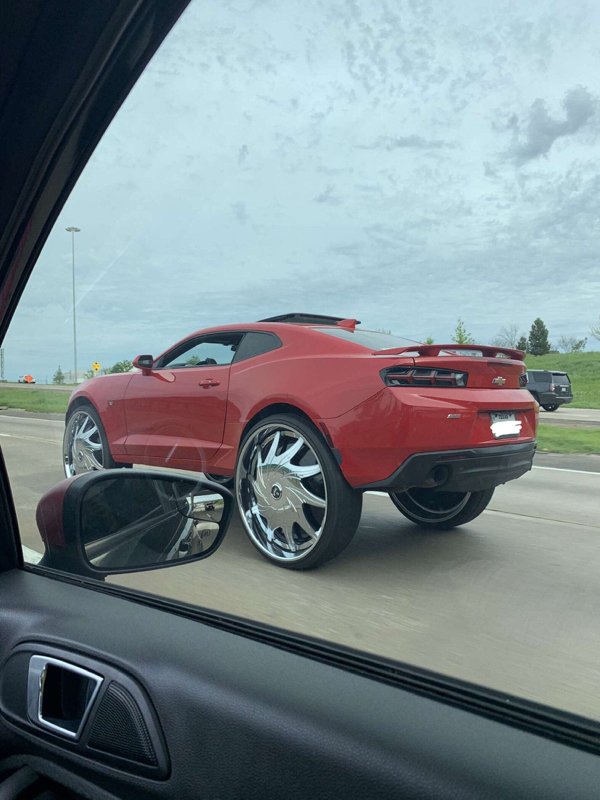 car with huge rims