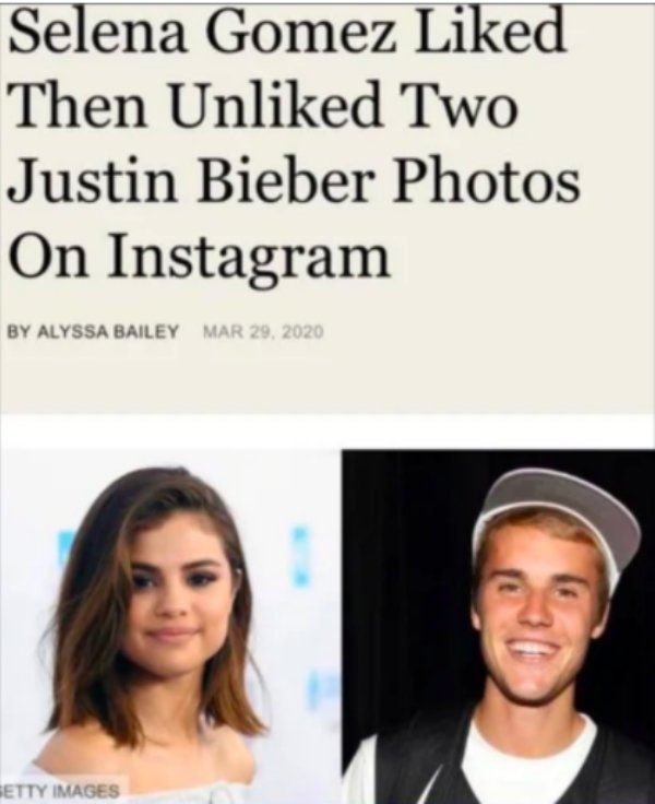 selena gomez vs hailey baldwin - Selena Gomez d Then Und Two Justin Bieber Photos On Instagram By Alyssa Bailey Setty Images