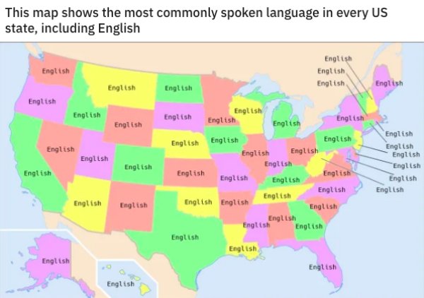 map - This map shows the most commonly spoken language in every Us state, including English English English English English English English English English English English English English English English English English English English English English Eng