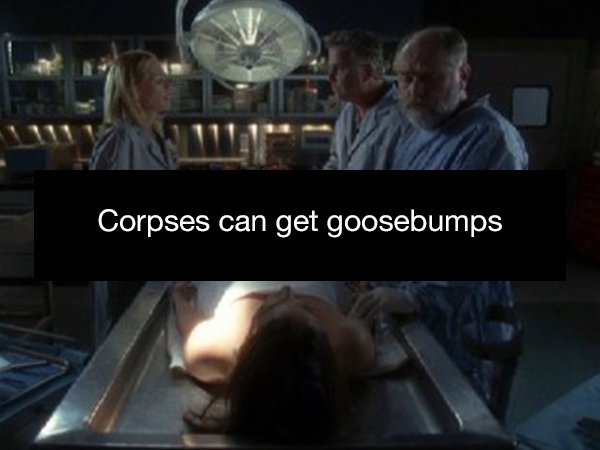 photo caption - Corpses can get goosebumps