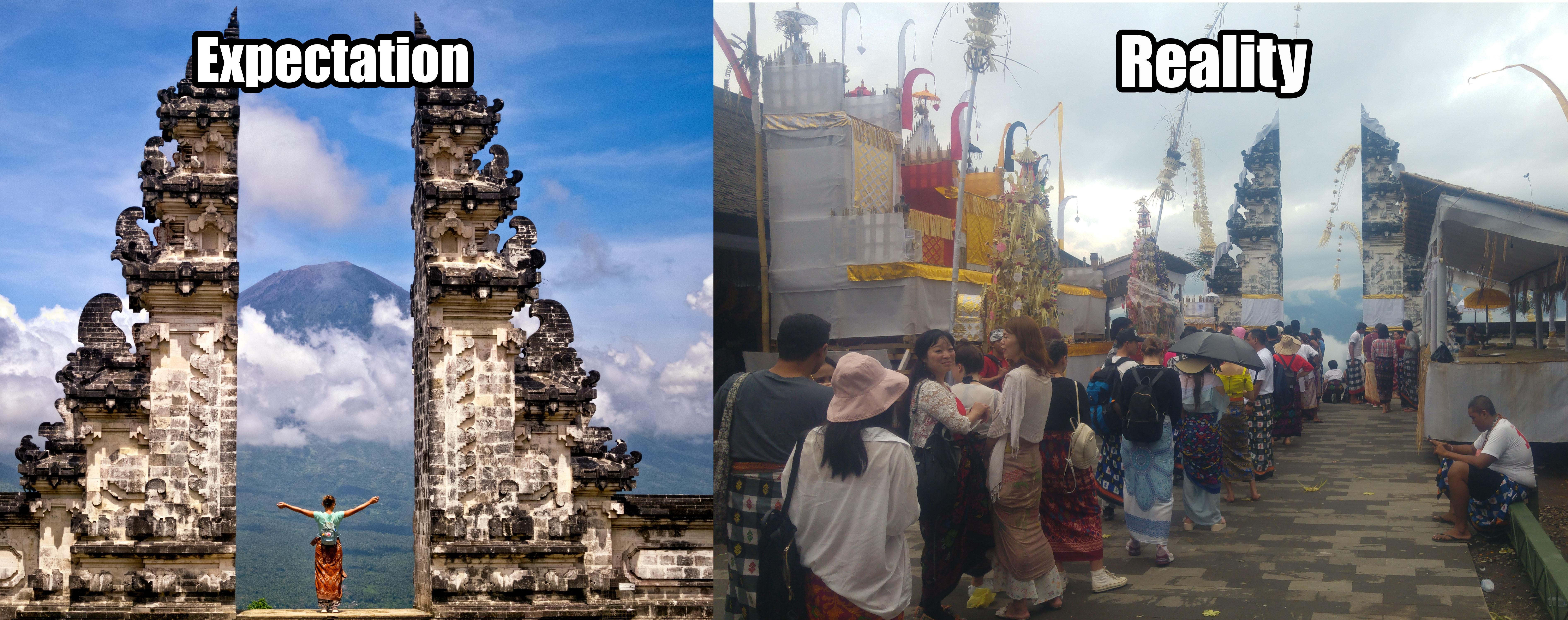 bali mount agung temple - Expectation Reality