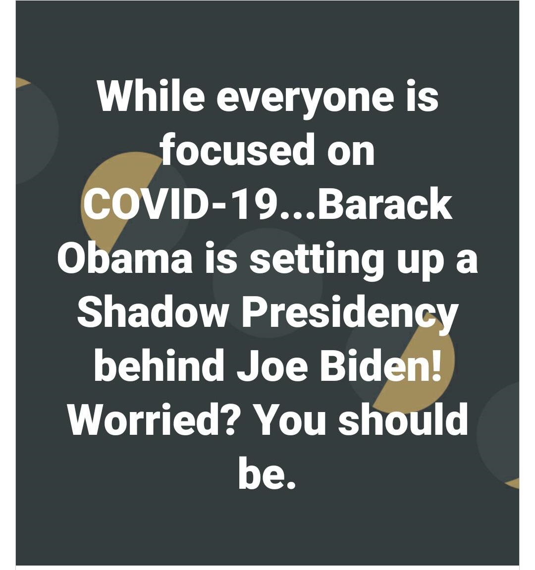 tui brewery (tui hq) - While everyone is focused on Covid19...Barack Obama is setting up a Shadow Presidency behind Joe Biden! Worried? You should be.