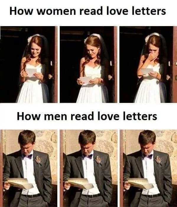 women read love letters - How women read love letters How men read love letters