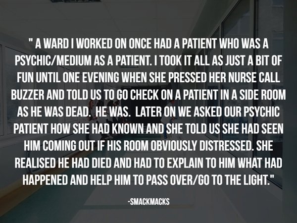 15 Hospital Workers Share Their Paranormal Experiences.