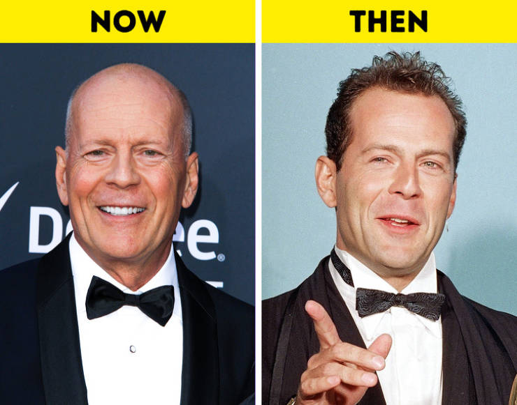 celebrities young vs old - bruce willis