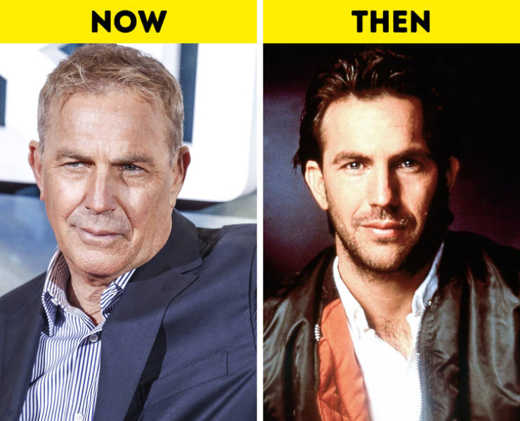celebrities young vs old - kevin costner