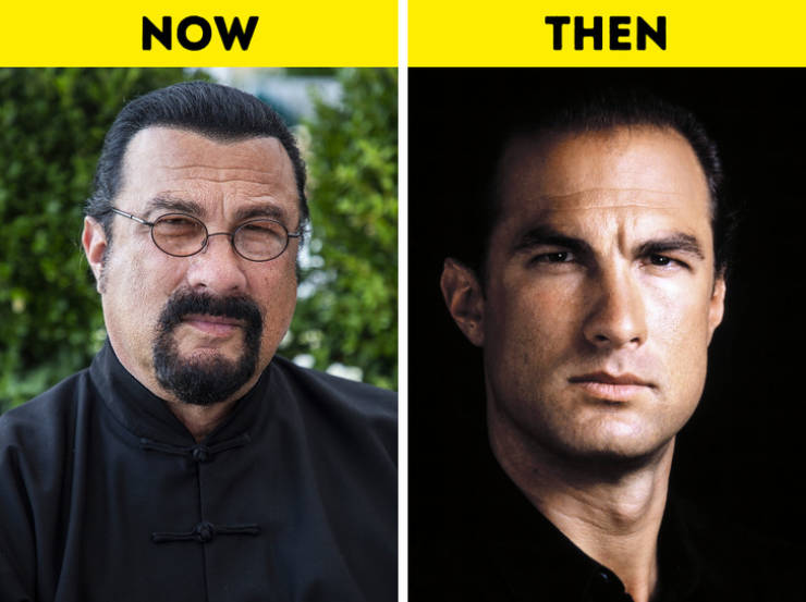 celebrities young vs old - steven seagal