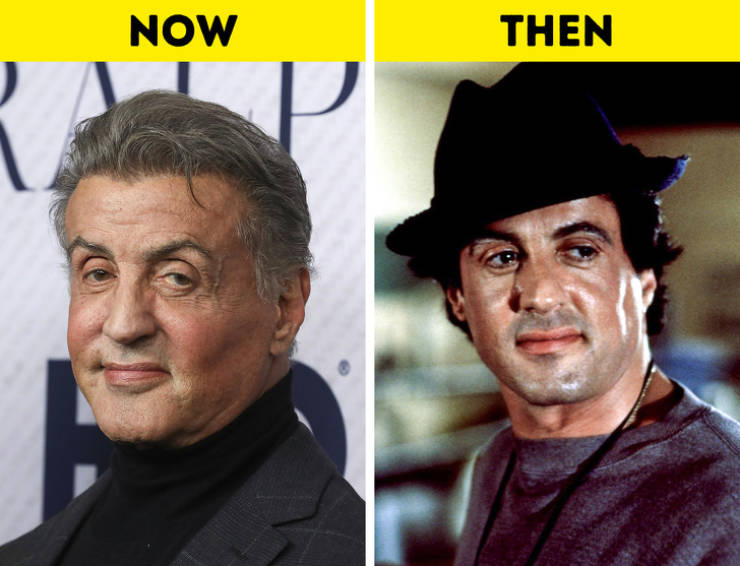 celebrities young vs old - sylvester stallone