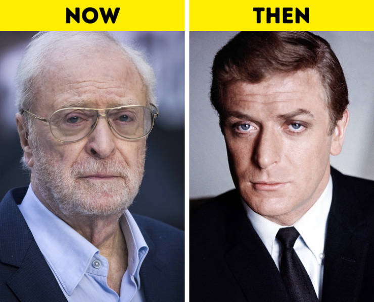 celebrities young vs old - michael caine