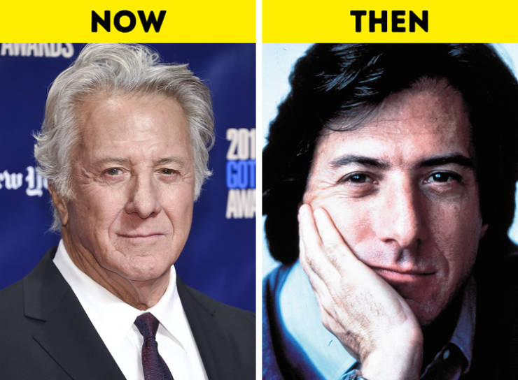 celebrities young vs old - Dustin Hoffman
