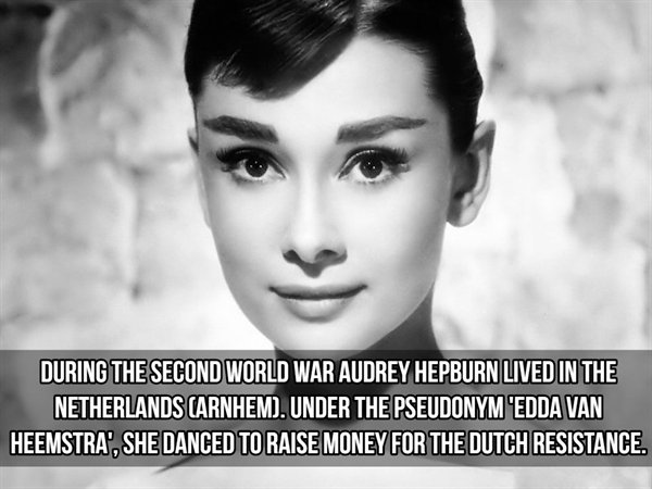 audrey hepburn - During The Second World War Audrey Hepburn Lived In The Netherlands Arnhem. Under The Pseudonym 'Edda Van Heemstra', She Danced To Raise Money For The Dutch Resistance.