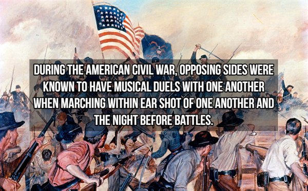 war usa history - During The American Civil War, Opposing Sides Were Known To Have Musical Duels With One Another When Marching Within Ear Shot Of One Another And The Night Before Battles.