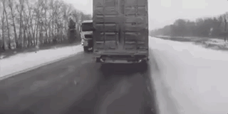 perfectly timed photos - almost truck crash