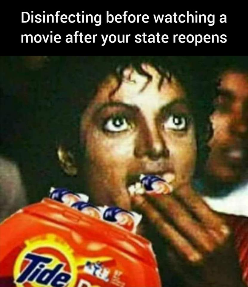 memes black friday - Disinfecting before watching a movie after your state reopens
