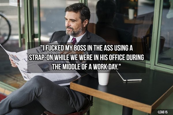 coffee businessman - "Ifucked My Boss In The Ass Using A StrapOn While We Were In His Office During The Middle Of A Work Day." LEA615