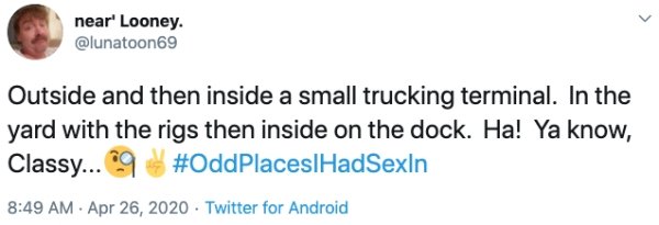 rob lowe bella thorne - nearl Looney. 69 Outside and then inside a small trucking terminal. In the yard with the rigs then inside on the dock. Ha! Ya know, Classy... 9 . Twitter for Android