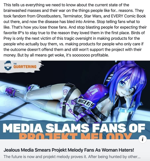 poster - This tells us everything we need to know about the current state of the brainwashed masses and their war on the things people for.. reasons. They took fandom from Ghostbusters, Terminator, Star Wars, and Every Comic Book out there, and now the di