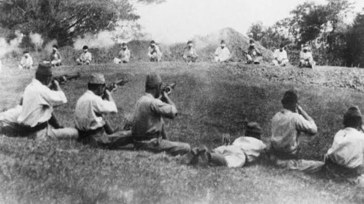 Japanese troops using Indian Pow’s for target practice