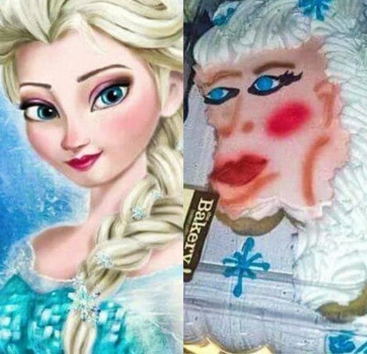 frozen cake fail - Bakery