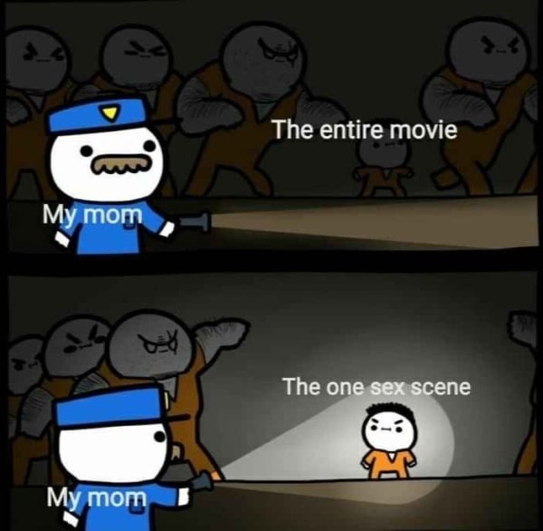 prison meme template - The entire movie My mom The one sex scene My mom