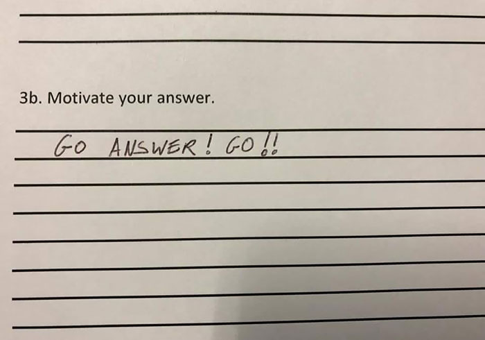 motivate your answer go answer go