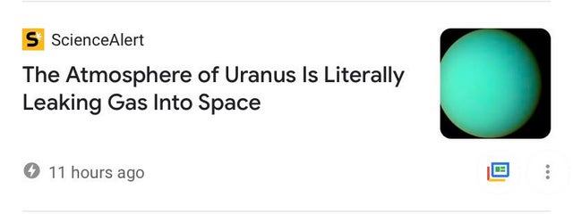 multimedia - S ScienceAlert The Atmosphere of Uranus Is Literally Leaking Gas Into Space 11 hours ago