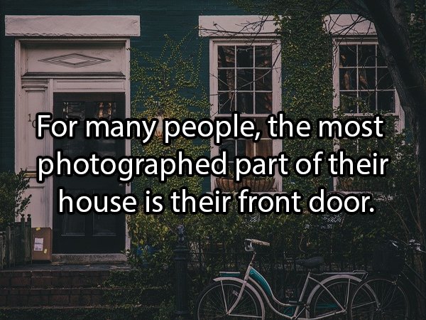 For many people, the most photographed part of their house is their front door.