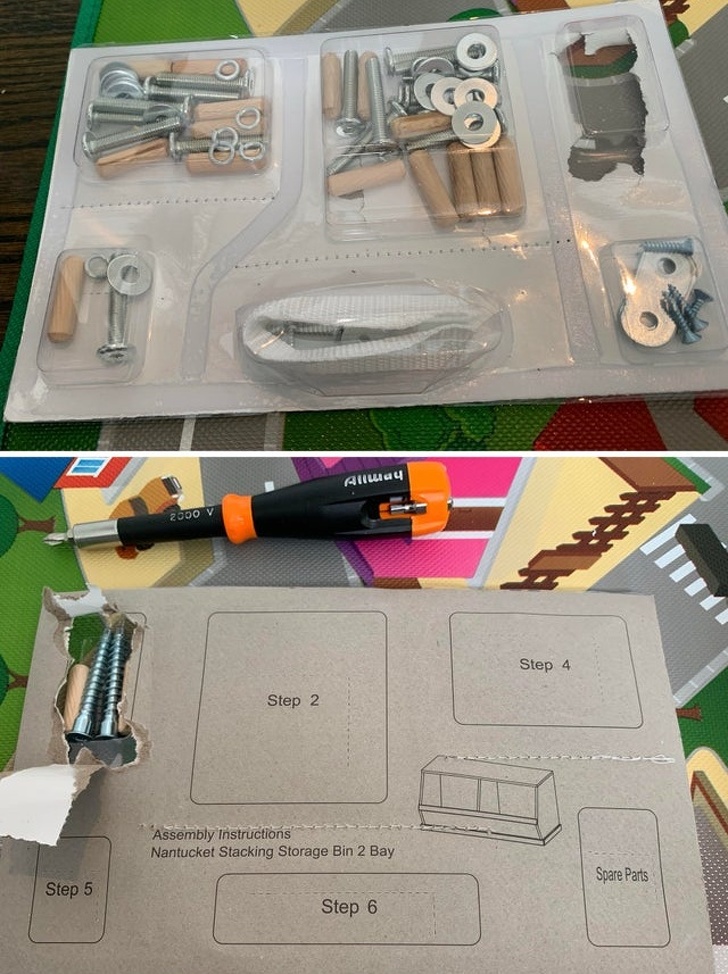 Design - Jos Allway 2000 V Step 4 Step 2 Assembly Instructions Nantucket Stacking Storage Bin 2 Bay Spare Parts Step 5 Step 6