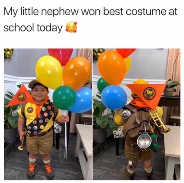 balloon - My little nephew won best costume at school today Den