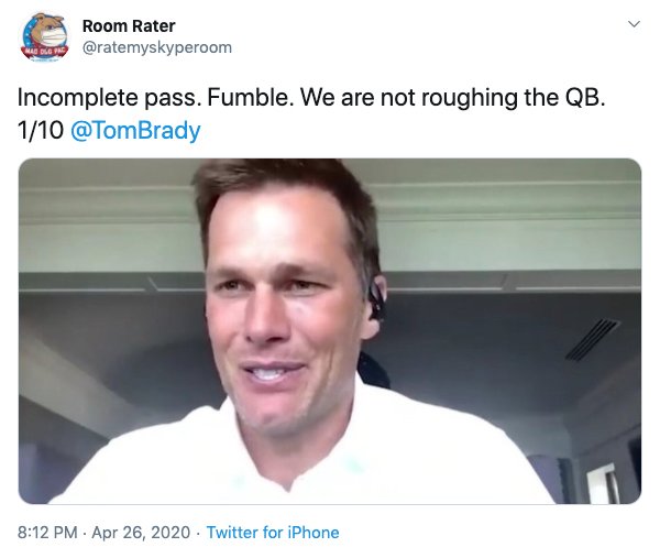 presentation - Room Rater was Incomplete pass. Fumble. We are not roughing the Qb. 110 Brady Twitter for iPhone