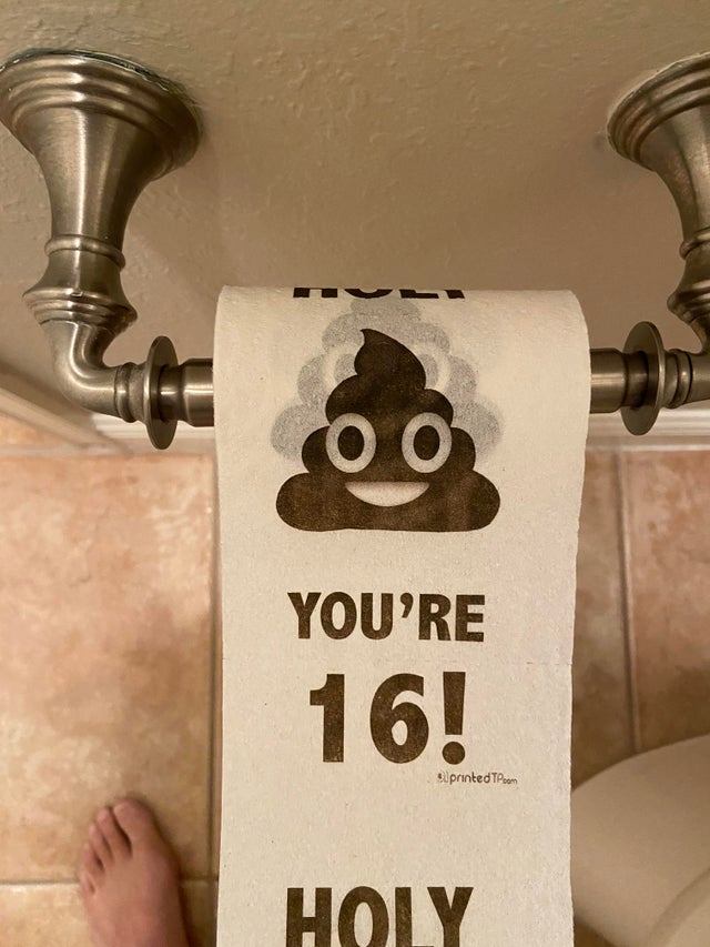 You'Re 16! Holy poop emoji toilet paper