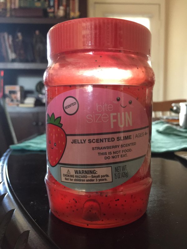 fruit preserve - Scented bite to Sizefun Jelly Scented Slime Ages Strawberry Scented This Is Not Food. Do Not Eat Net Wt. A Warning Choking HazardSmall parts. Not for children under 3 years. Aldi