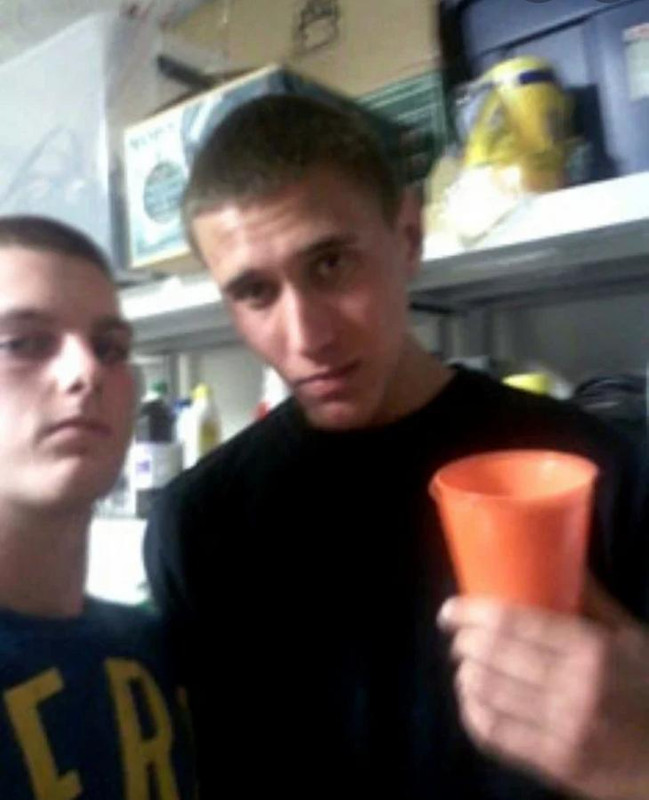 Tyler Hadley posing with a friend at his house party.
He had been bragging all week about how he was going to throw a party, which none of his friends believed because of how strict his parents are. So he killed them and threw a party while they lay upstairs dead.