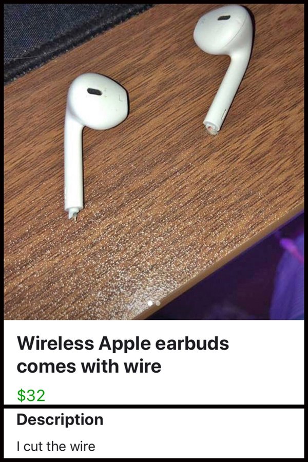earbuds cut wires - Wireless Apple earbuds comes with wire $32 Description I cut the wire