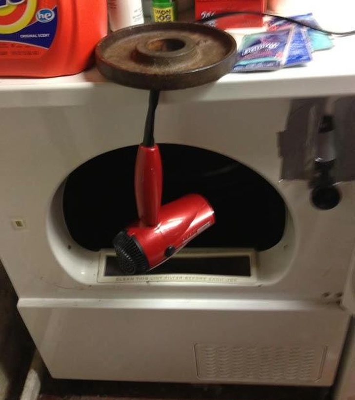 genius problem solvers - hair dryer used to dry clothes in broken dryer