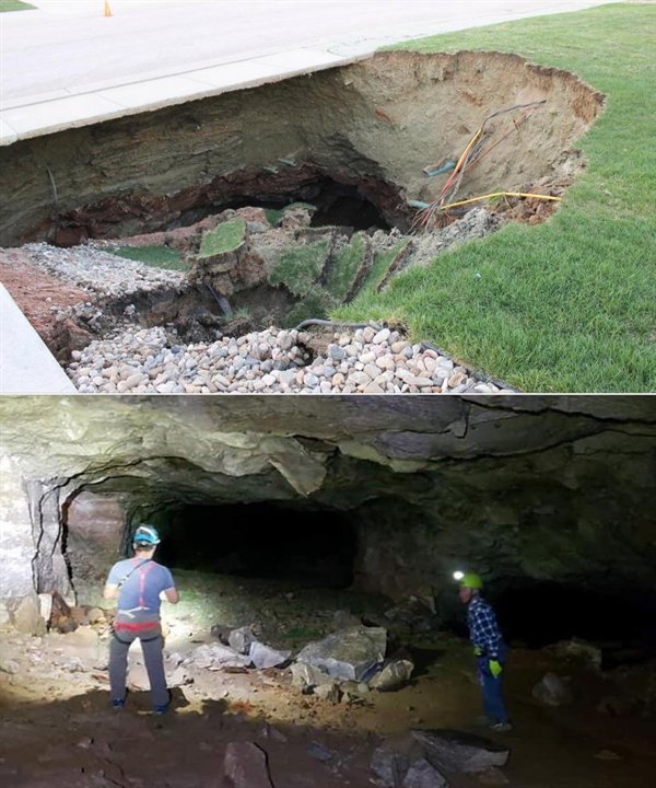 sinkhole destroys neighborhood
