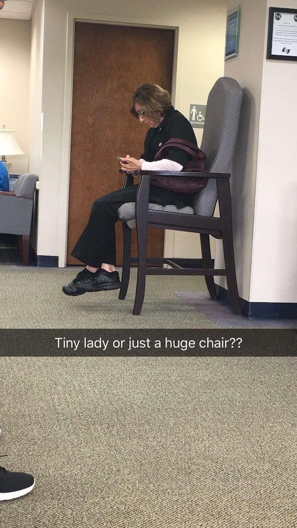 floor - Tiny lady or just a huge chair??