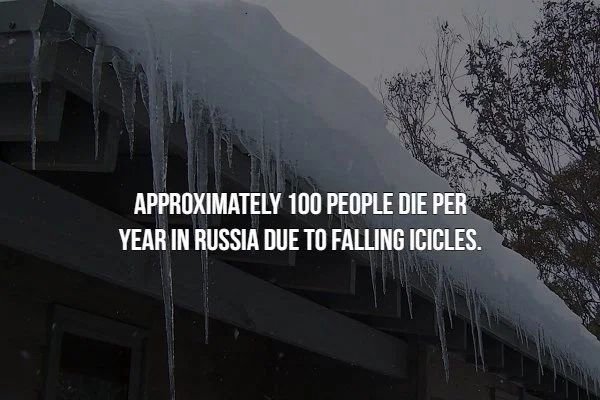 sky - Approximately 100 People Die Per Year In Russia Due To Falling Icicles.