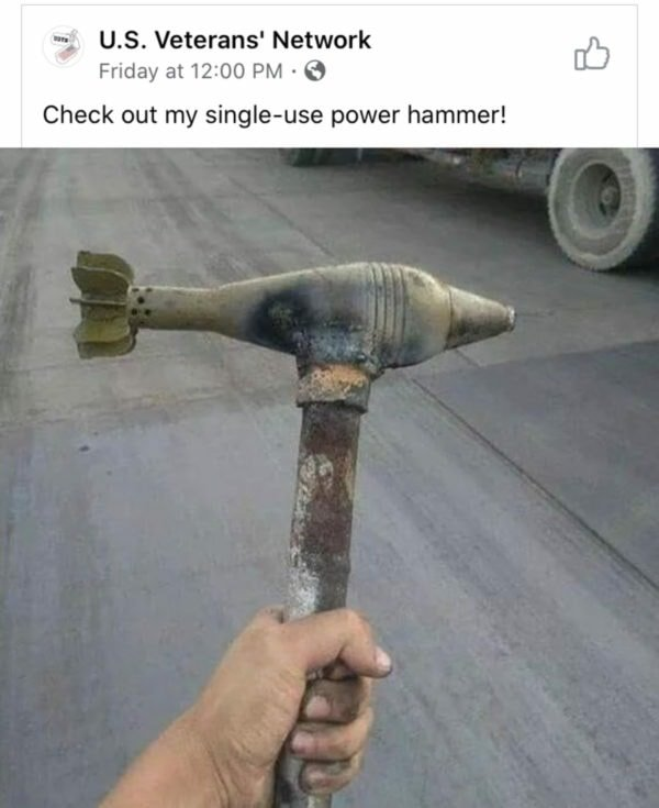 single use power hammer - U.S. Veterans' Network Friday at Check out my singleuse power hammer!