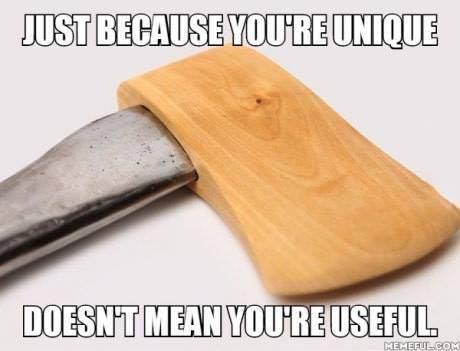 just because your different doesn t mean you re useful - Just Because You'Re Unique Doesnt Mean You'Re Useful Meheelcom