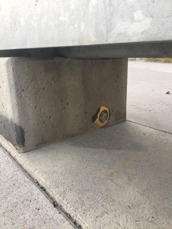 tape measure stuck in concrete