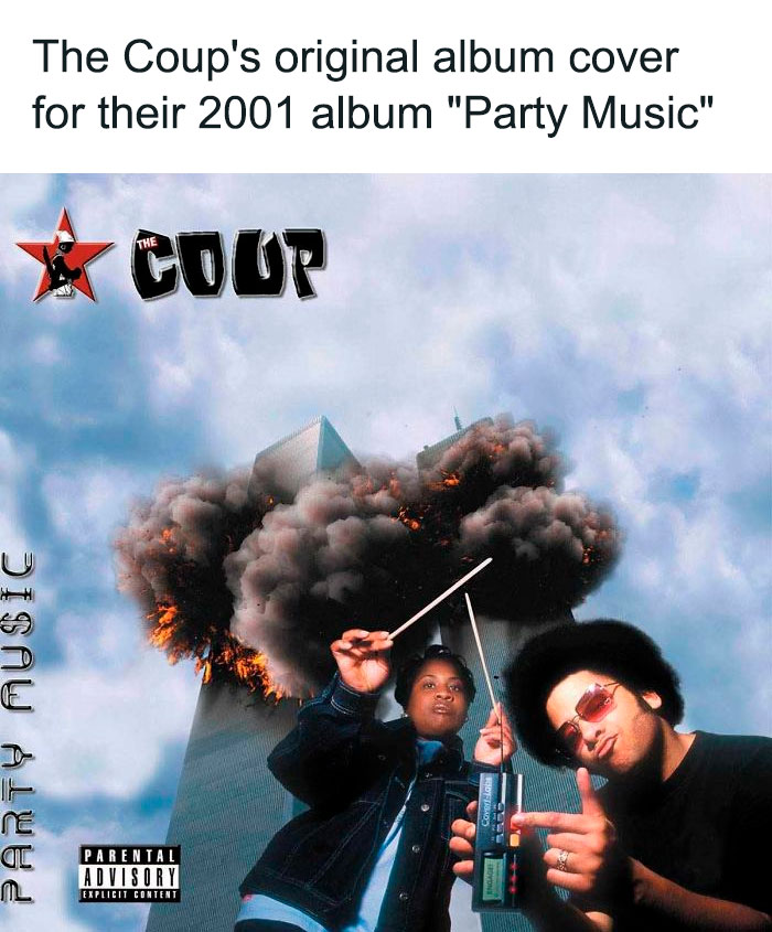 The Coup's original album cover for their 2001 album party music