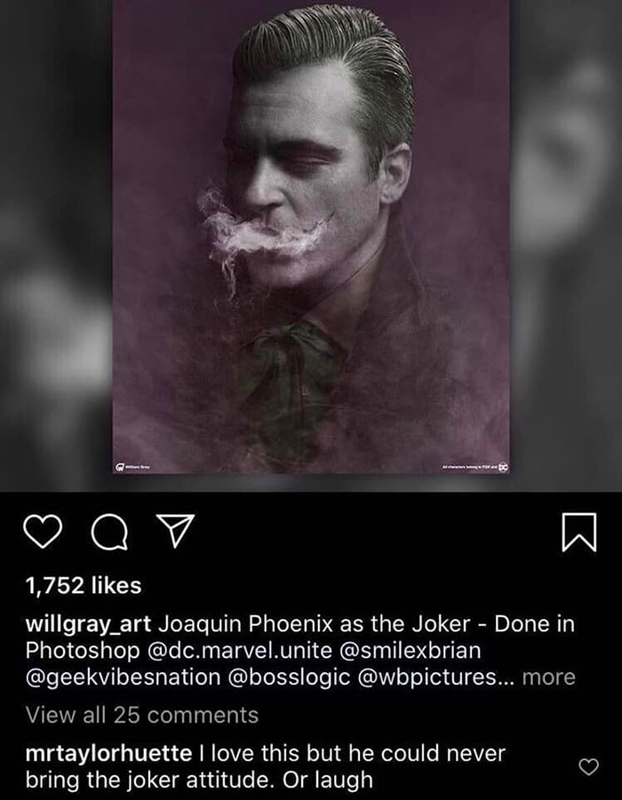 Joaquin Phoenix as the Joker Done in Photoshop - I love this but he could never bring the joker attitude. Or laugh