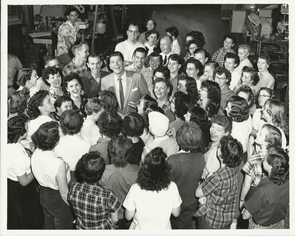 GE Spokesman and Future President Ronald Reagan Tours a GE Factory 1955